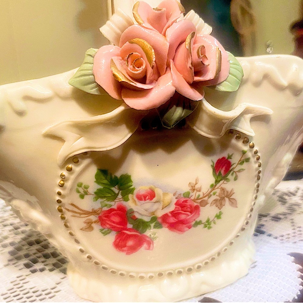 A beautiful ceramic vintage basket